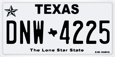 TX license plate DNW4225
