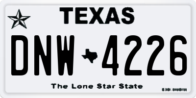 TX license plate DNW4226