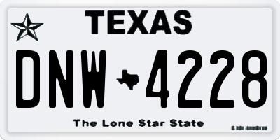 TX license plate DNW4228