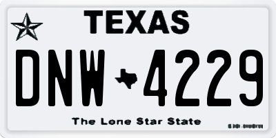 TX license plate DNW4229