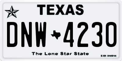 TX license plate DNW4230