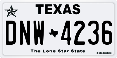 TX license plate DNW4236