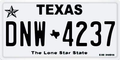 TX license plate DNW4237