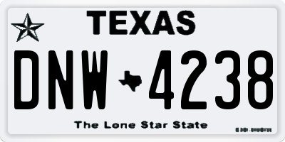 TX license plate DNW4238