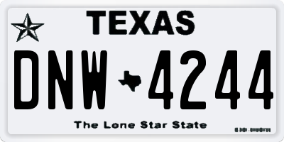 TX license plate DNW4244
