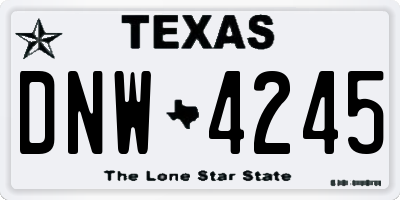 TX license plate DNW4245