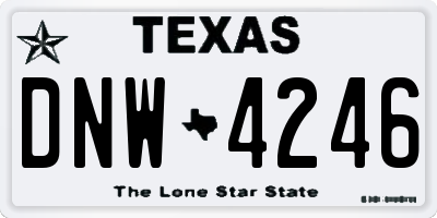TX license plate DNW4246