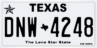 TX license plate DNW4248