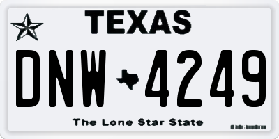 TX license plate DNW4249