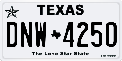 TX license plate DNW4250