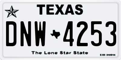 TX license plate DNW4253