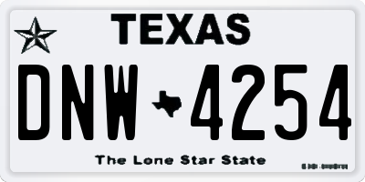 TX license plate DNW4254