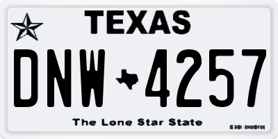 TX license plate DNW4257