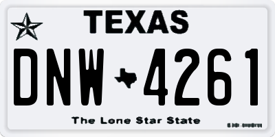 TX license plate DNW4261