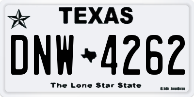 TX license plate DNW4262