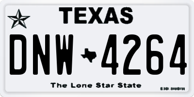 TX license plate DNW4264