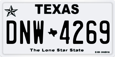 TX license plate DNW4269
