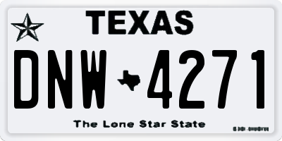TX license plate DNW4271