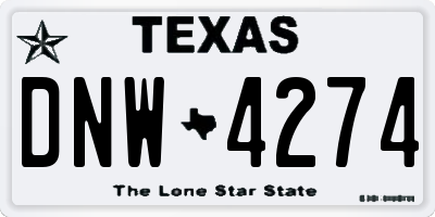 TX license plate DNW4274