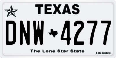 TX license plate DNW4277