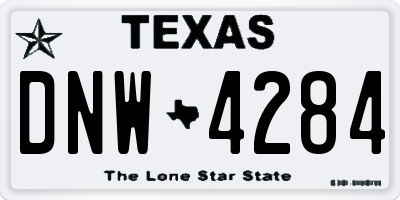 TX license plate DNW4284