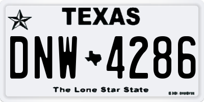 TX license plate DNW4286