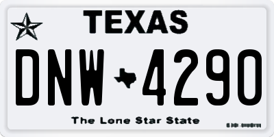 TX license plate DNW4290