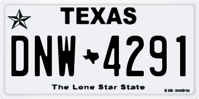 TX license plate DNW4291