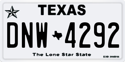 TX license plate DNW4292