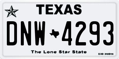 TX license plate DNW4293