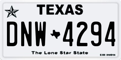 TX license plate DNW4294