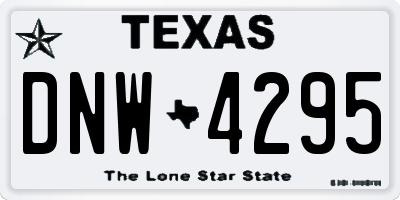 TX license plate DNW4295