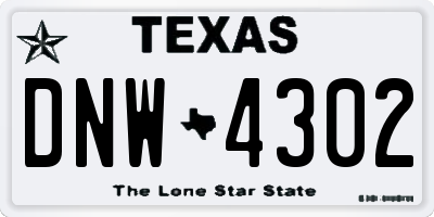 TX license plate DNW4302