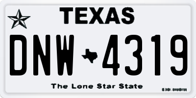 TX license plate DNW4319