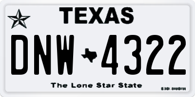 TX license plate DNW4322