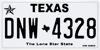 TX license plate DNW4328