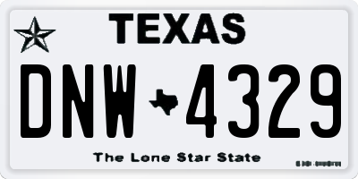 TX license plate DNW4329