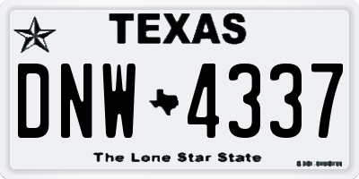 TX license plate DNW4337
