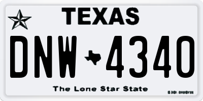 TX license plate DNW4340