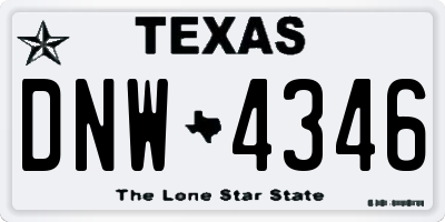TX license plate DNW4346