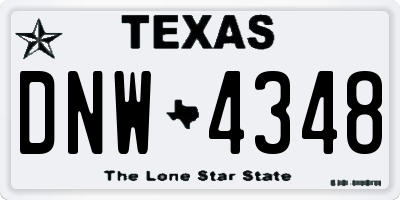 TX license plate DNW4348