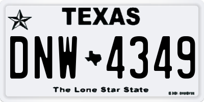 TX license plate DNW4349
