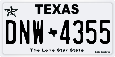 TX license plate DNW4355