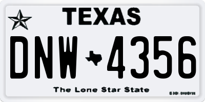 TX license plate DNW4356