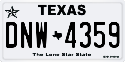 TX license plate DNW4359