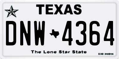 TX license plate DNW4364