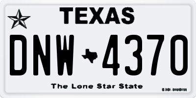 TX license plate DNW4370