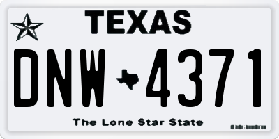 TX license plate DNW4371
