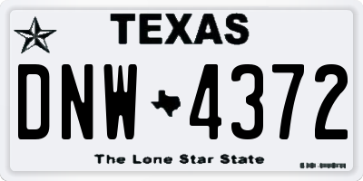 TX license plate DNW4372