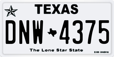 TX license plate DNW4375